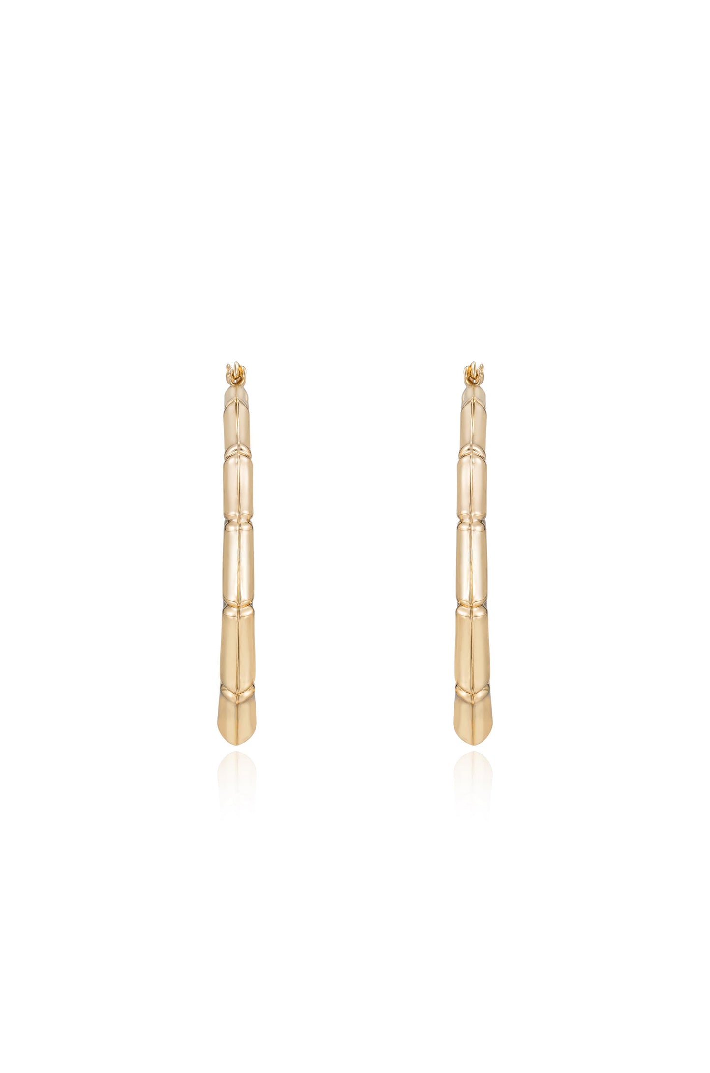 Bamboo Hoop Earrings front