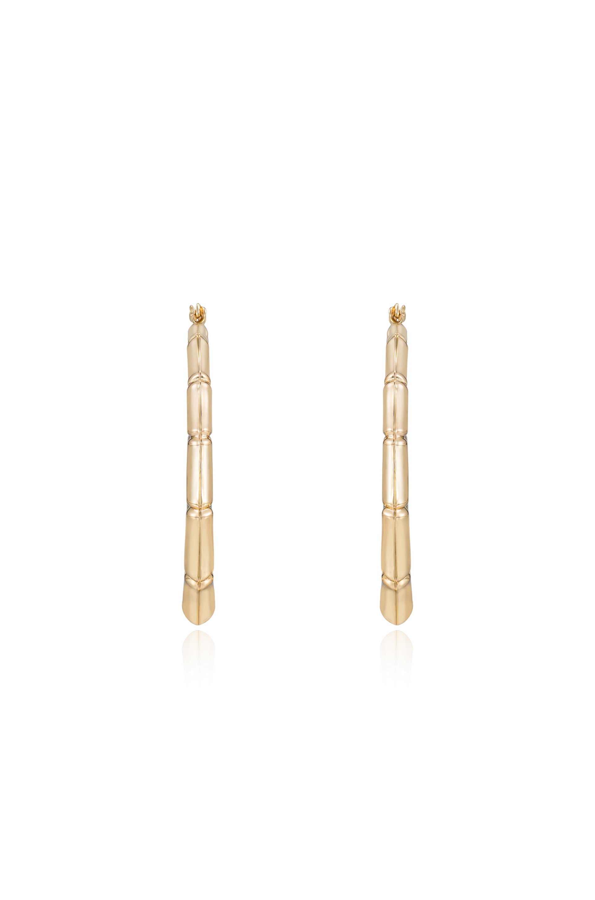 Bamboo Hoop Earrings front