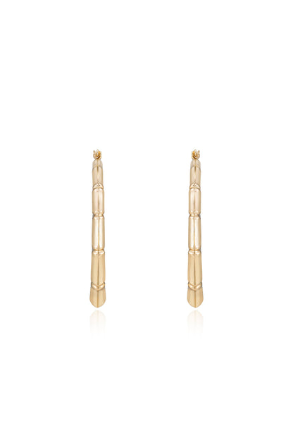 Bamboo Hoop Earrings front