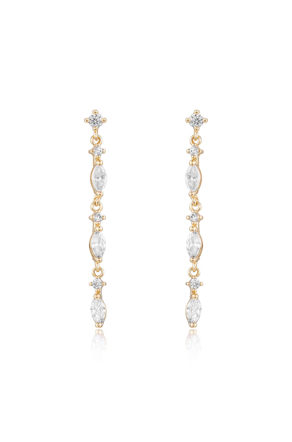 Dainty Linear Crystal Drop Earrings