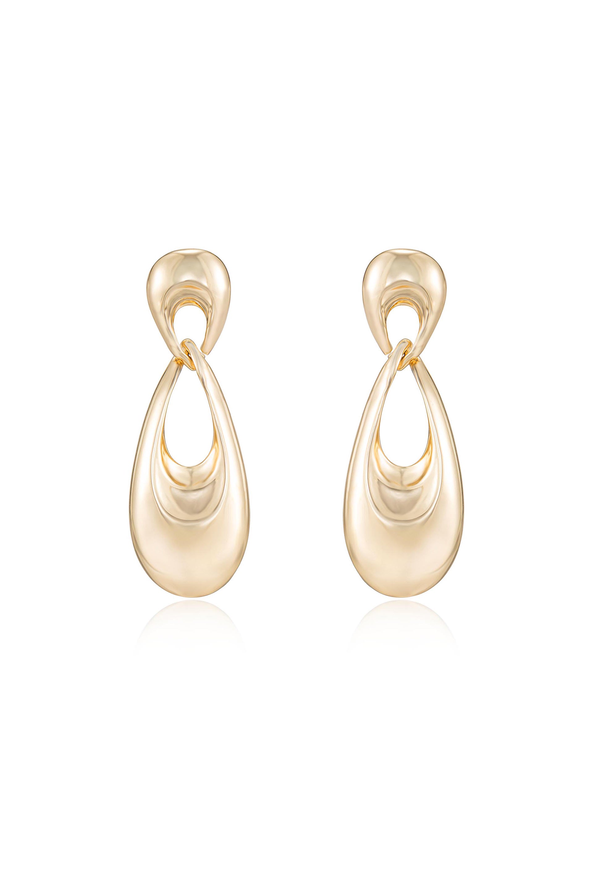 Infinity 18k Gold Plated Earrings on white front