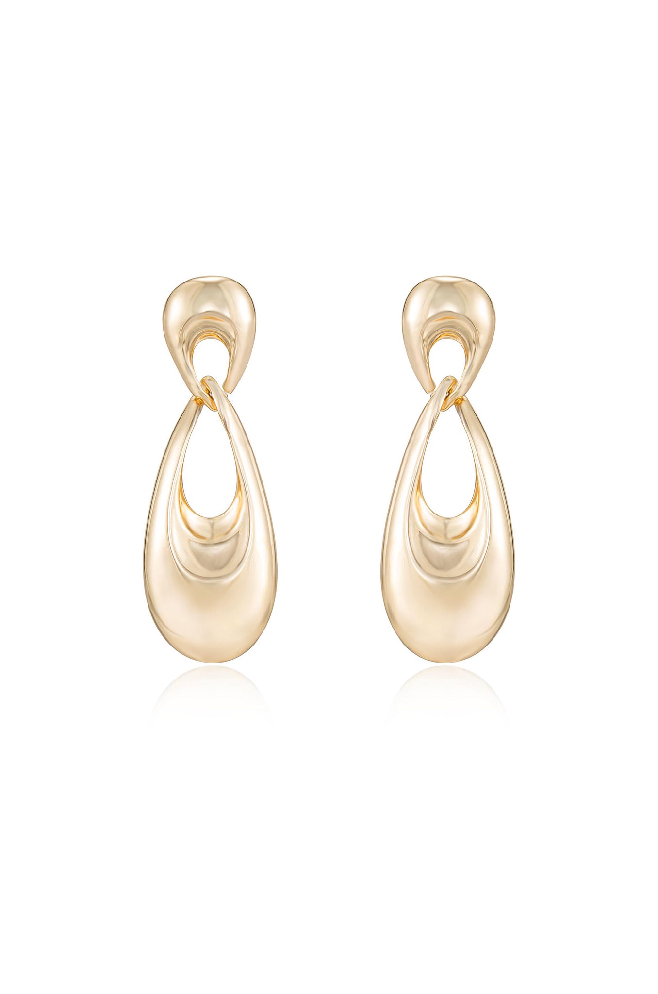 Infinity 18k Gold Plated Earrings on white front