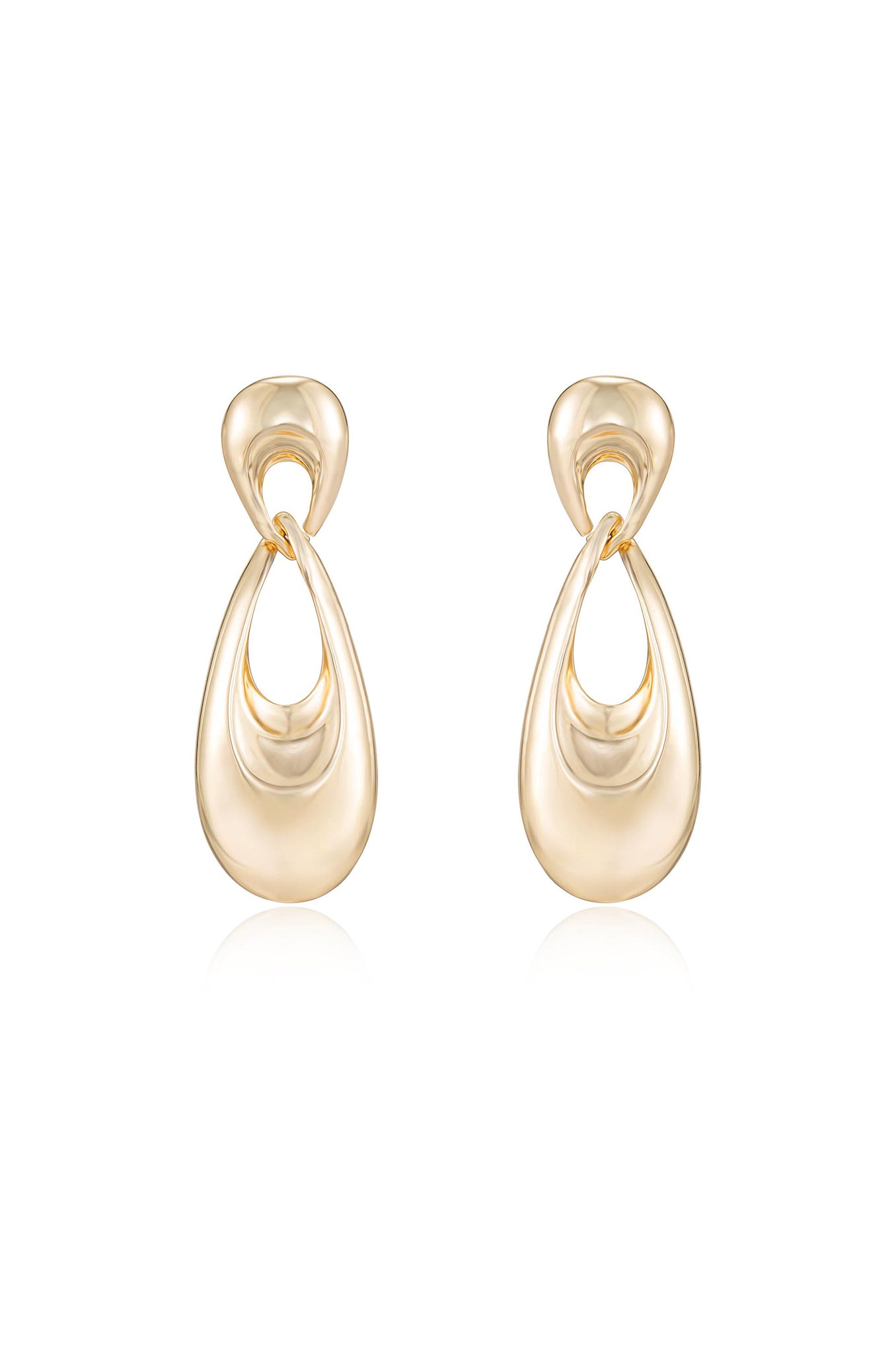 Infinity 18k Gold Plated Earrings on white front