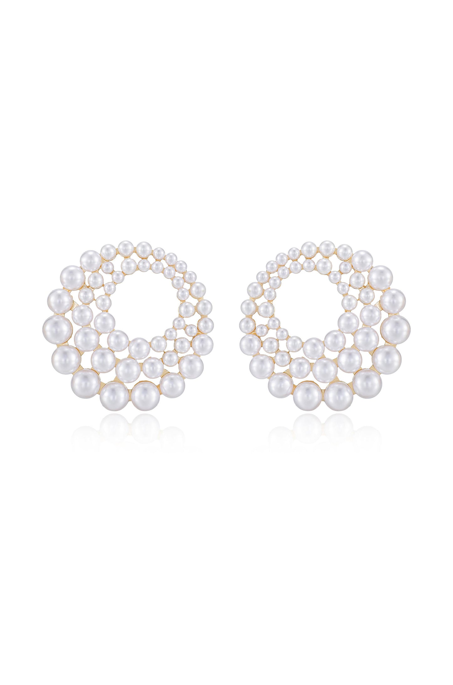 Blushing Pearl 18k Gold Plated Earrings on white