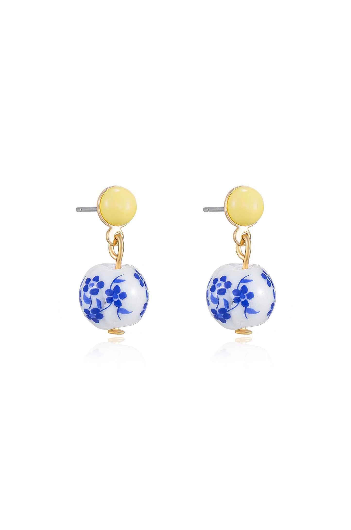 Indigo Floral Drop Earrings side