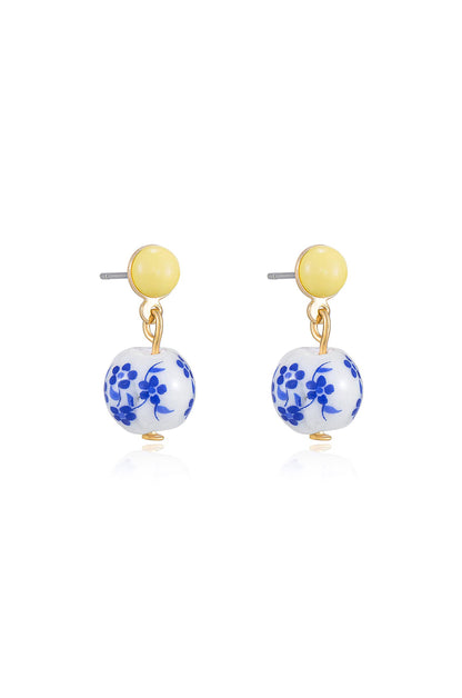 Indigo Floral Drop Earrings side