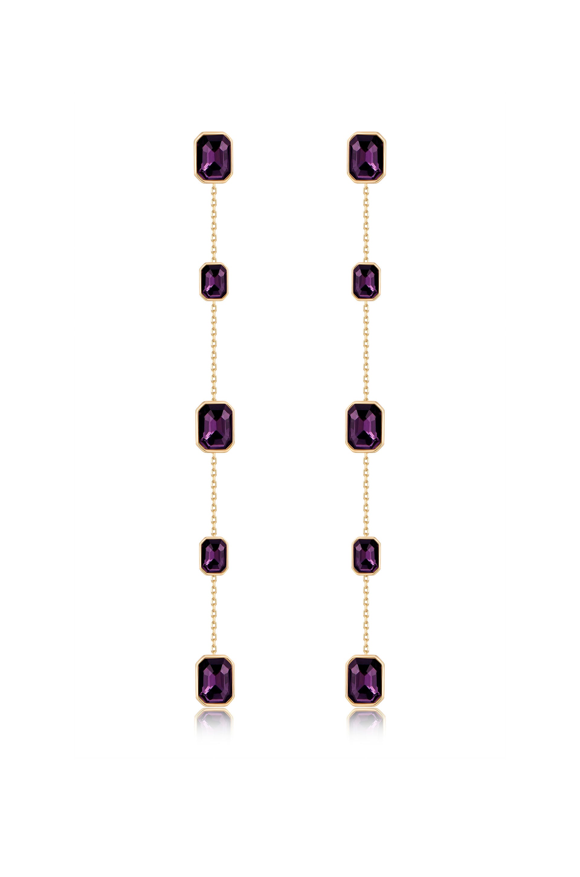 Iconic Crystal Dangle Earrings in amethyst crystals