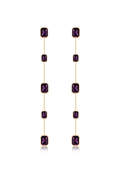 Iconic Crystal Dangle Earrings in amethyst crystals