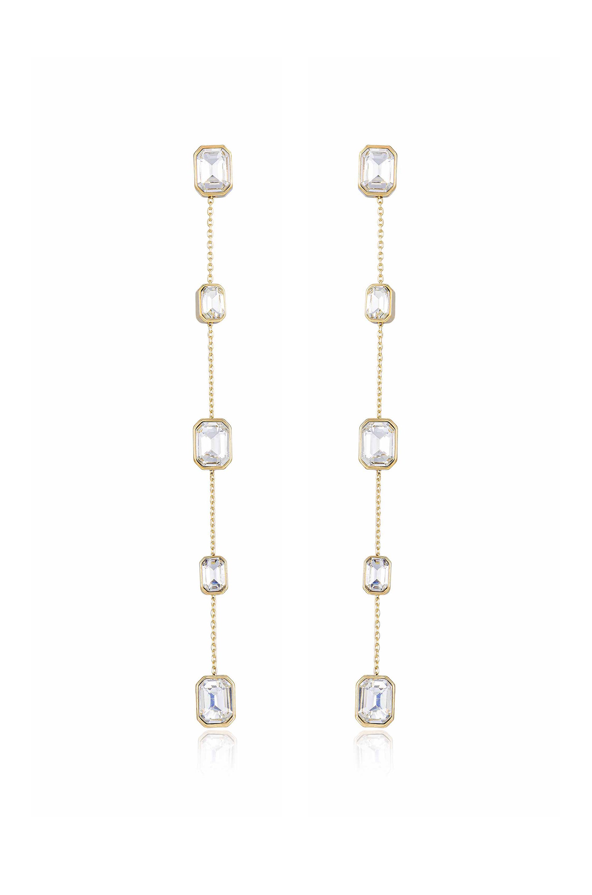 Iconic Crystal Dangle Earrings in clear crystals