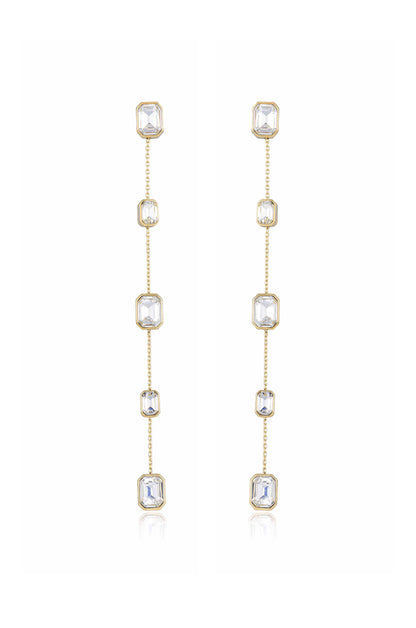 Iconic Crystal Dangle Earrings in clear crystals