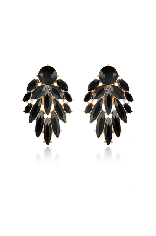 Cry Me A River 18k Gold Plated Earrings in black on white