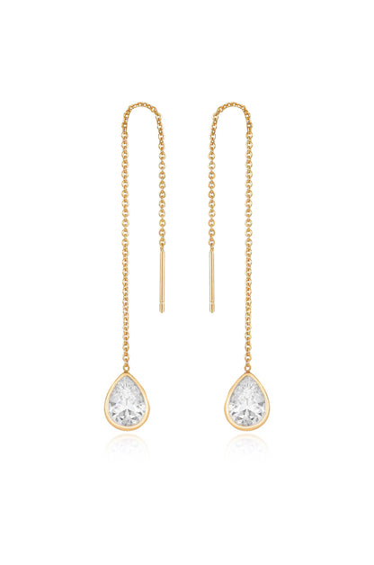 Barely There Chain and Crystal Dangle Earrings in clear