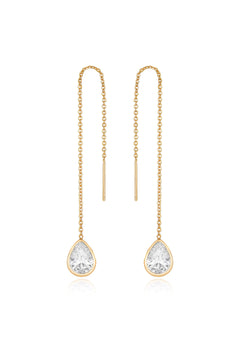 Barely There Chain and Crystal Dangle Earrings