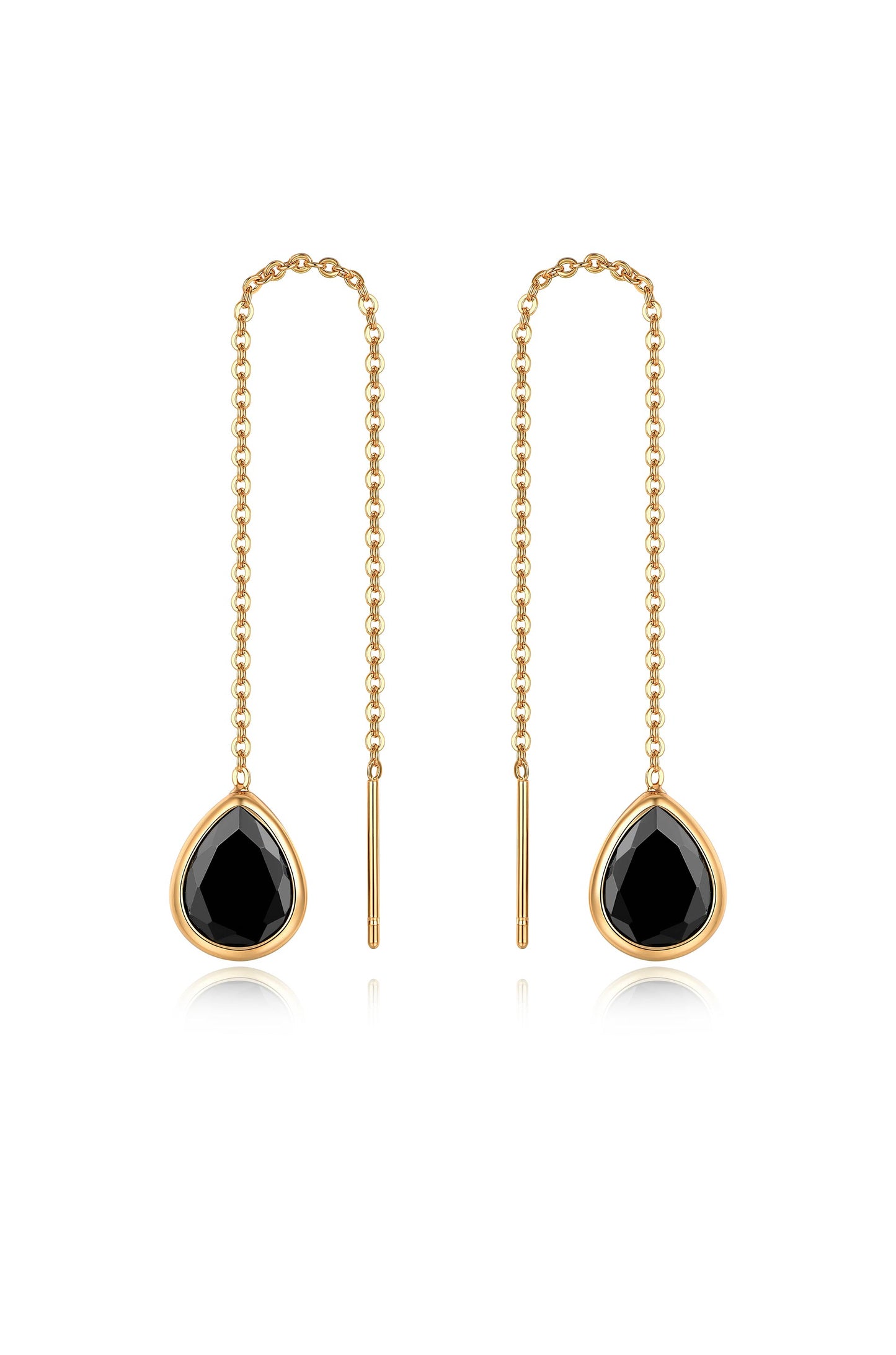 Barely There Chain and Crystal Dangle Earrings in black