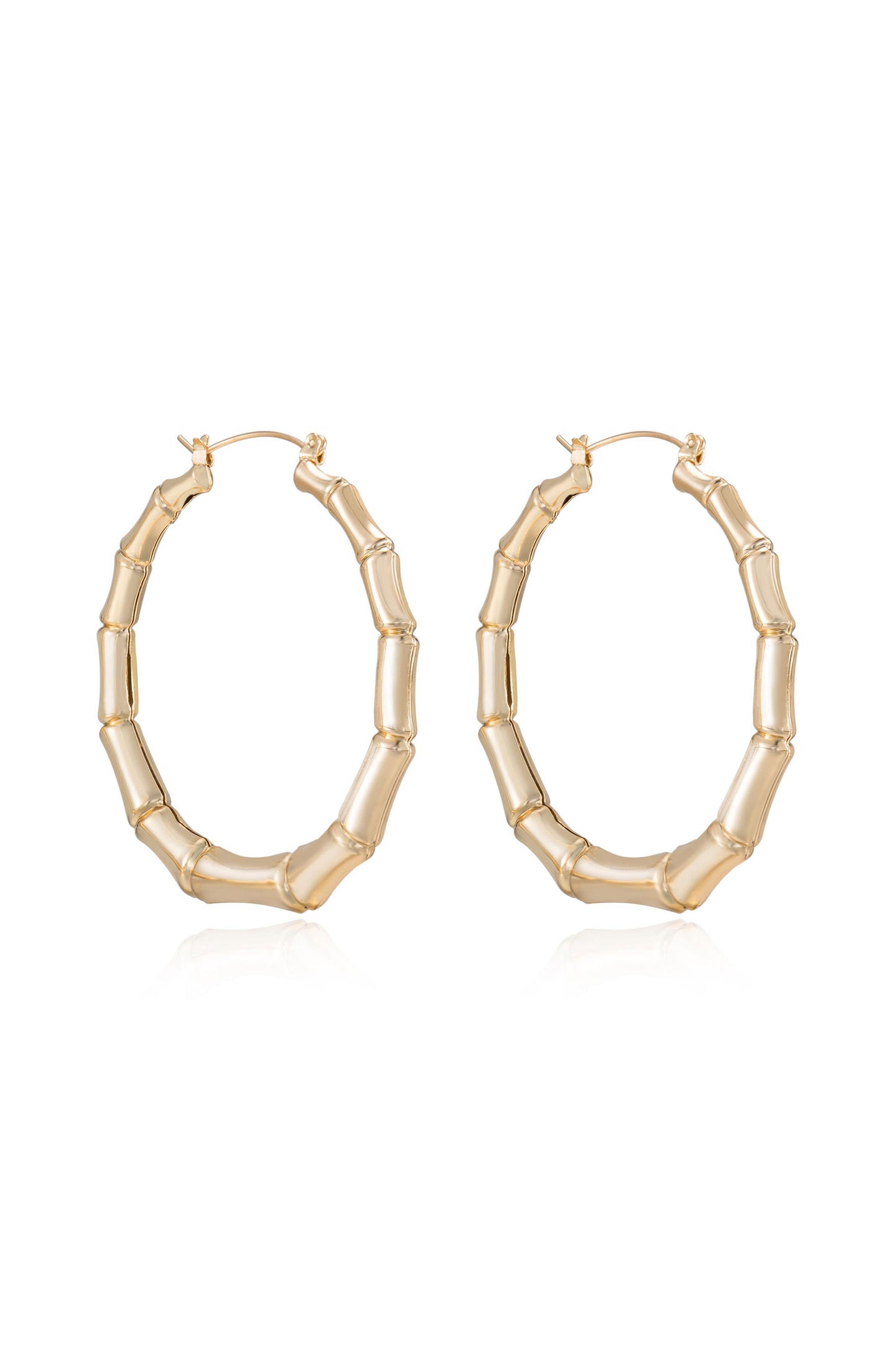 Bamboo Hoop Earrings side view