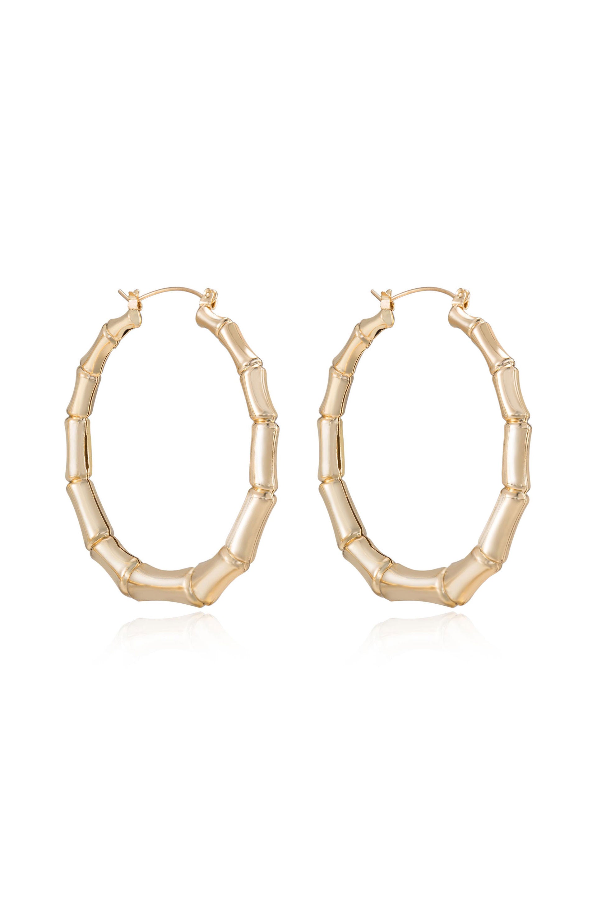 Women's The Bamboo Hoop Earring in 18K Gold | The M Jewelers