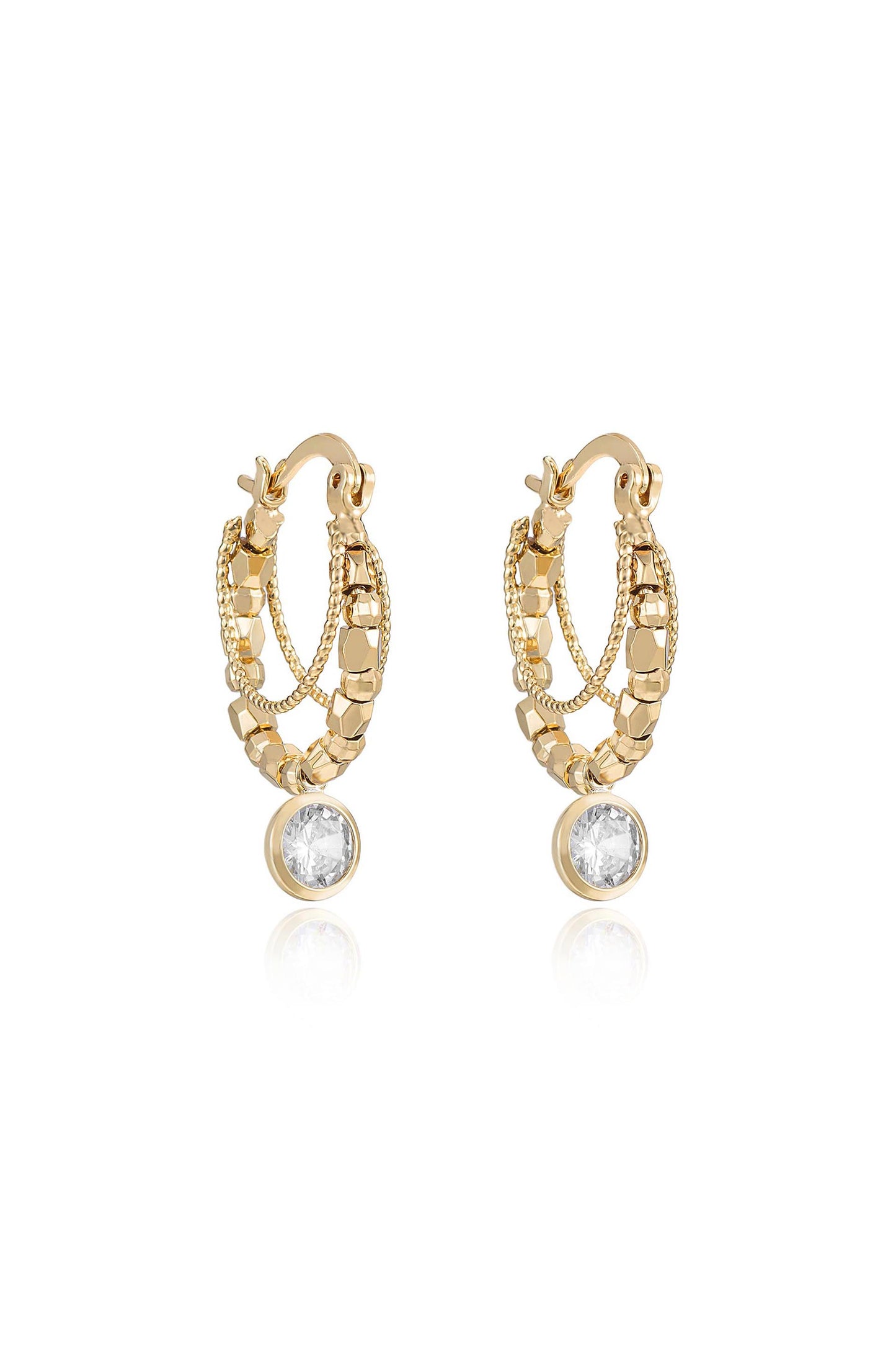 Boho Golden Hoop Earrings side