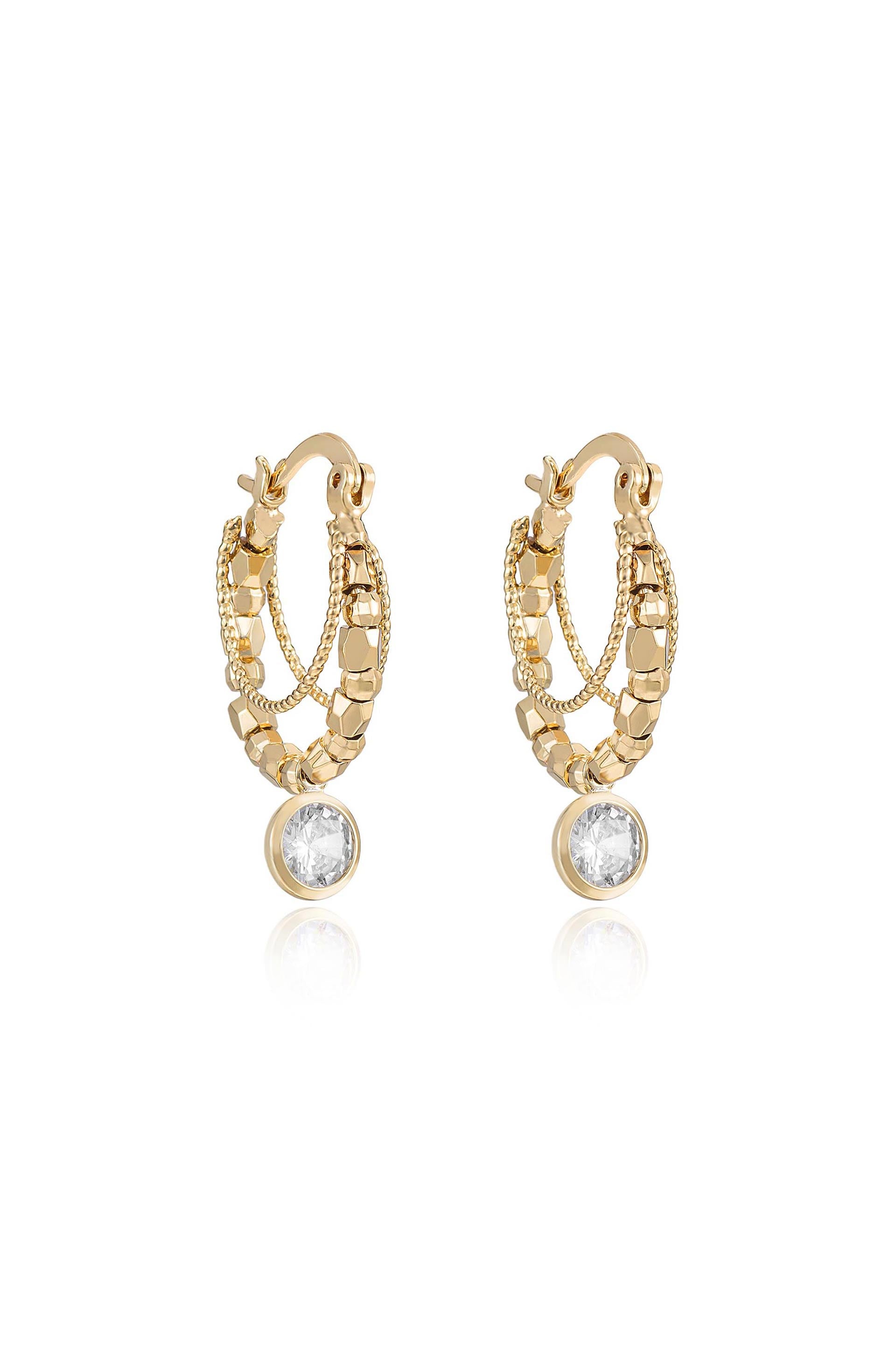 Boho Golden Hoop Earrings side