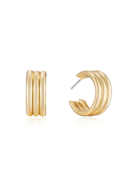 Pipeline 18k Gold Plated Hoops