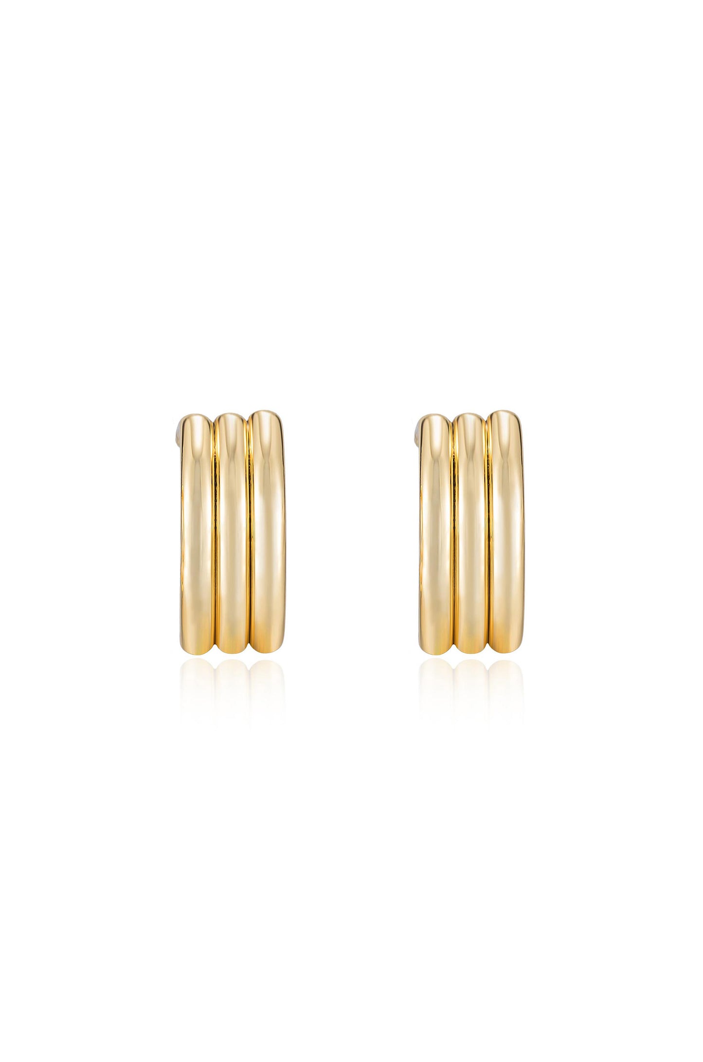 Pipeline 18k Gold Plated Hoops front