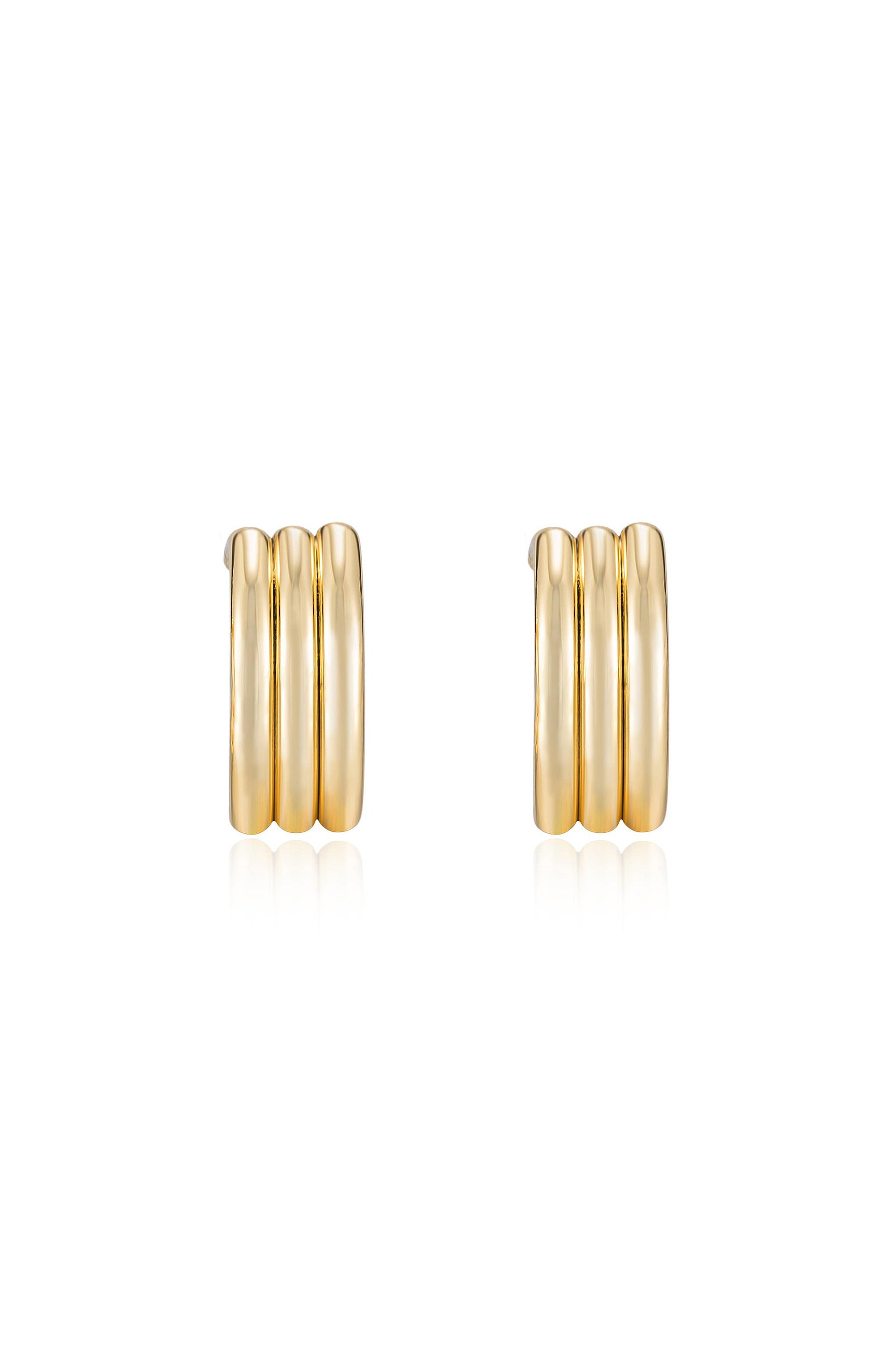 Pipeline 18k Gold Plated Hoops front