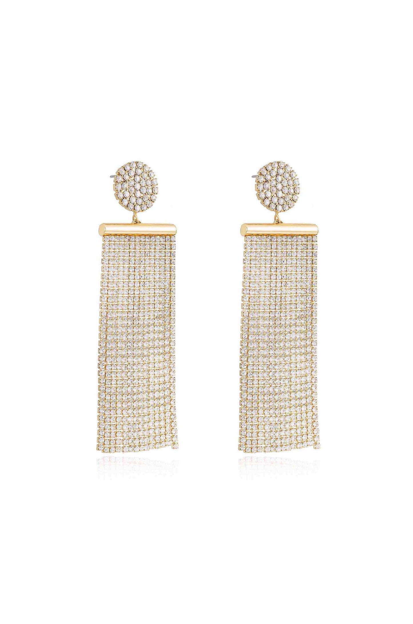 All the Movement Crystal Fringe 18k Gold Plated Earrings side