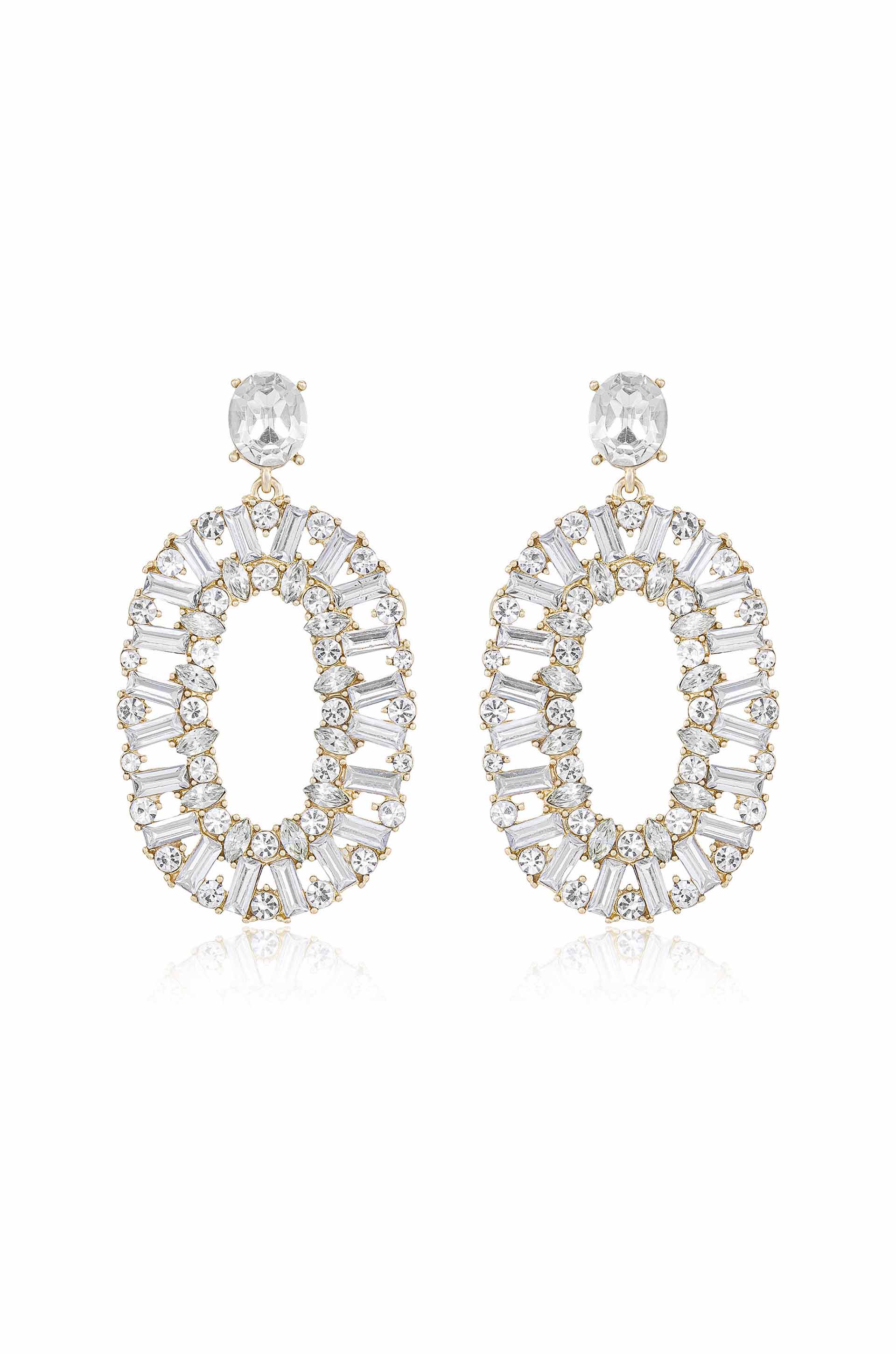 Sparkle Oval Dangle Earrings