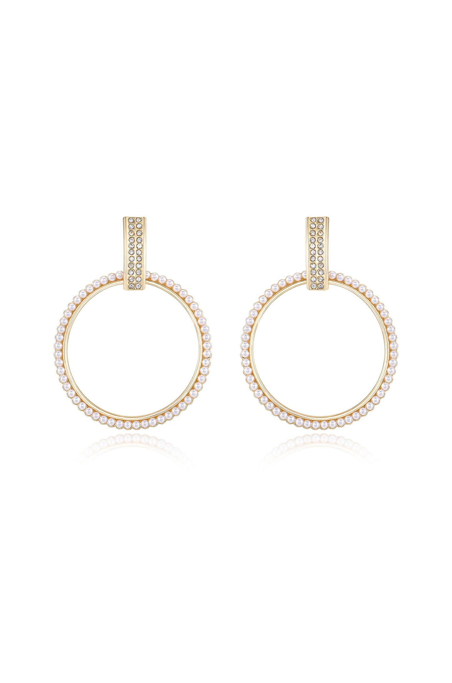 Classic Crystal Round 18k Gold Plated Earrings