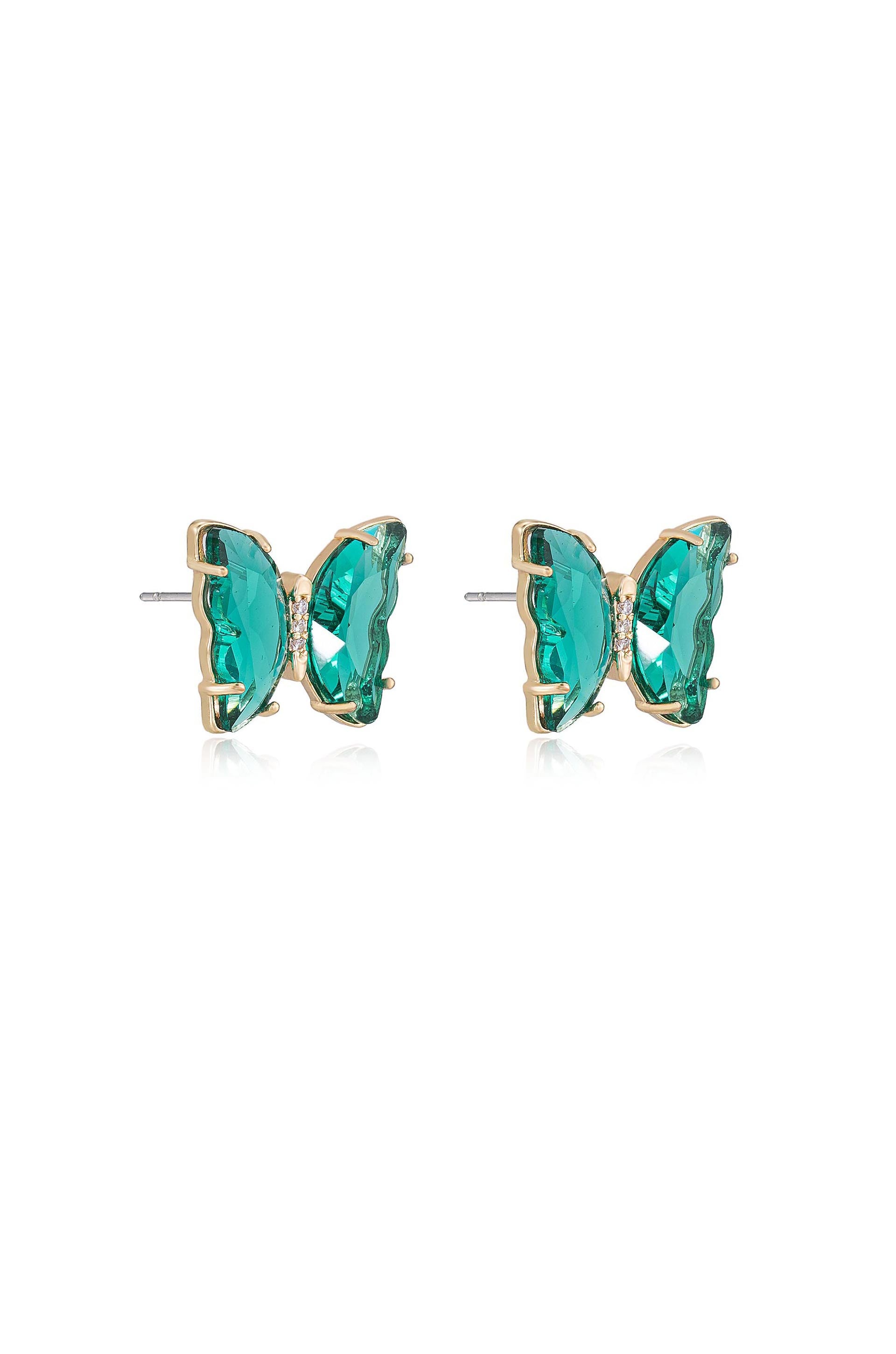 – Gold Ettika Crystal Away Flutter 18k Plated Earrings