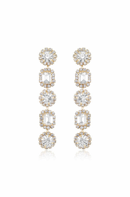 Crystal Droplets 18k Gold Plated Dangle Earrings