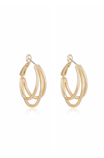 Helena 18k Gold Plated Hoop Earrings side