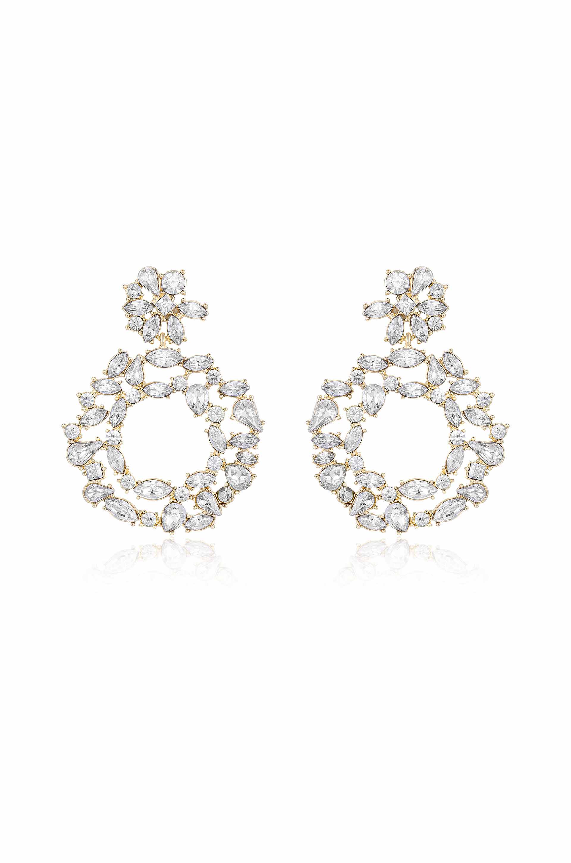 Crystal Bouquet 18k Gold Plated Earrings