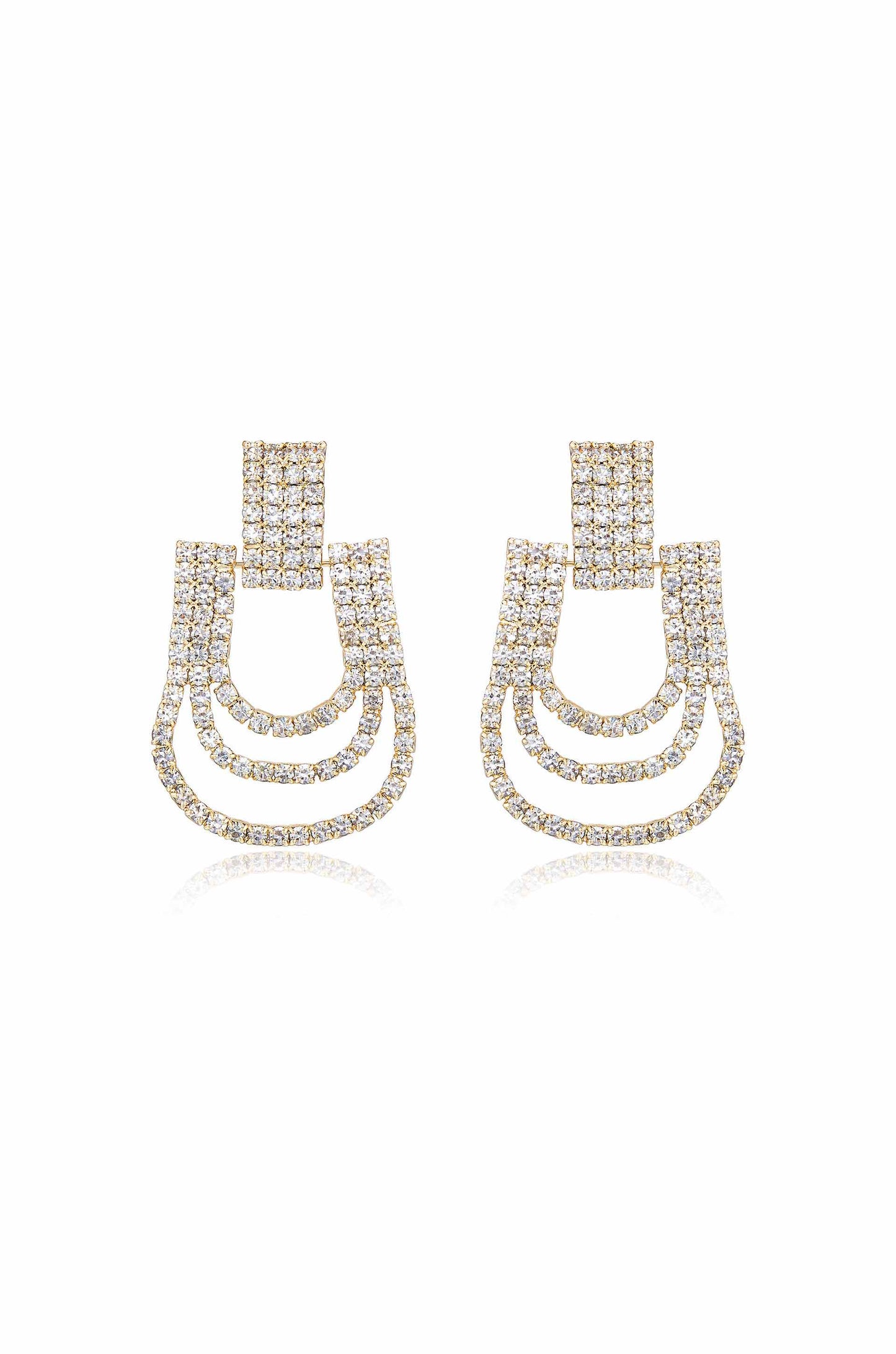 True Beauty Crystal 18k Gold Plated Dangle Earrings