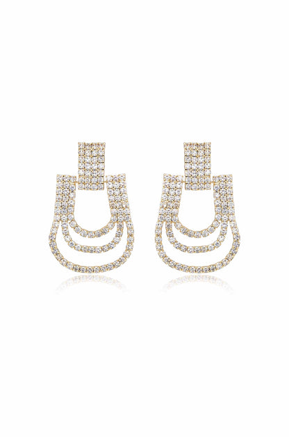 True Beauty Crystal 18k Gold Plated Dangle Earrings