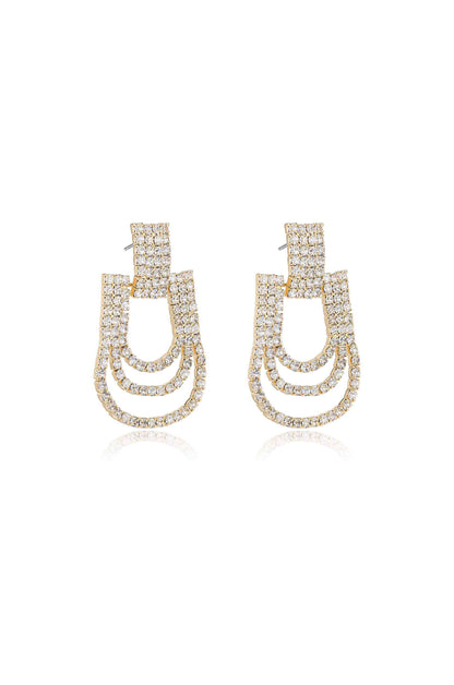 True Beauty Crystal 18k Gold Plated Dangle Earrings side