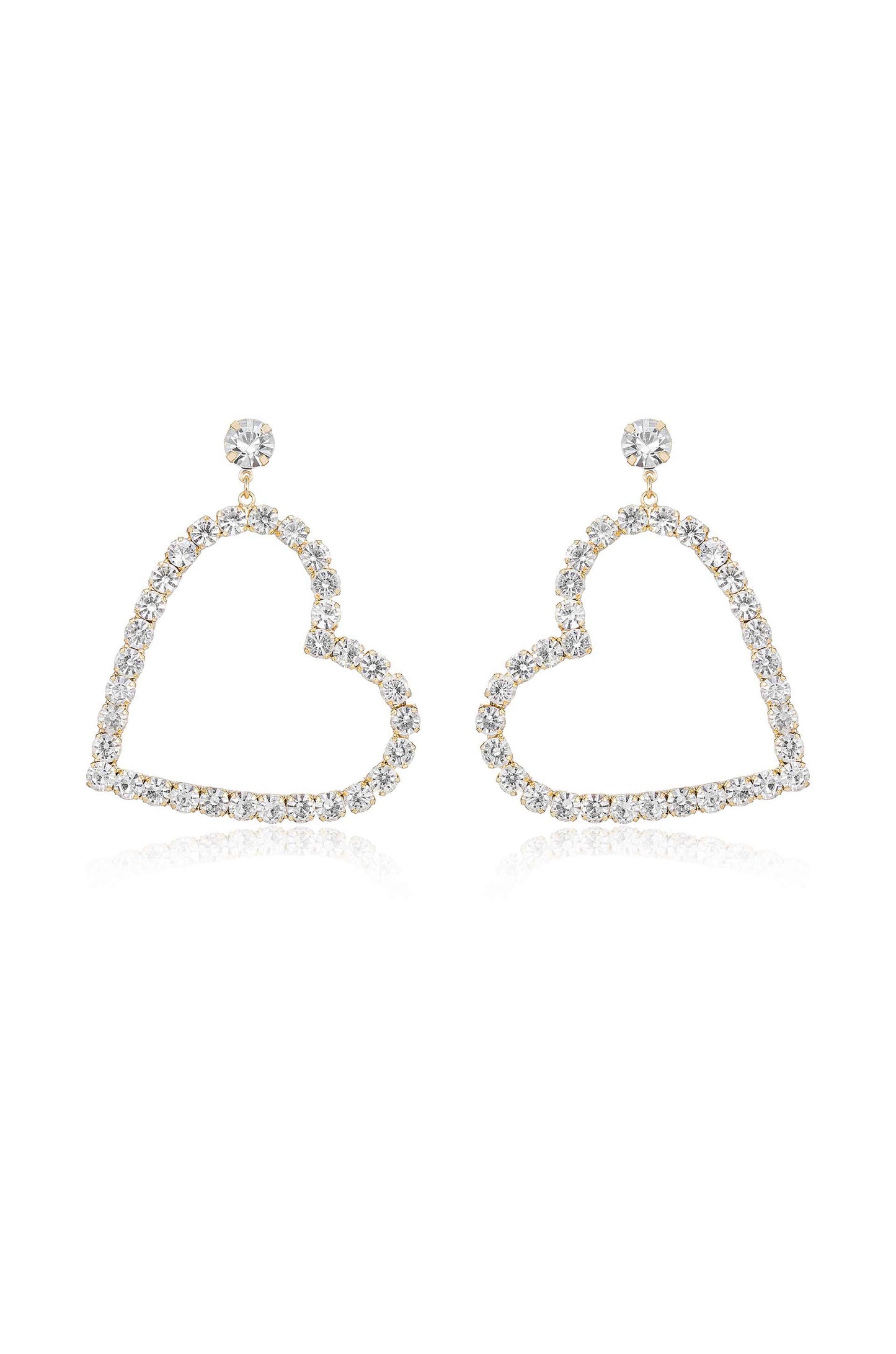 Falling in Crystal Love Dangle Earrings