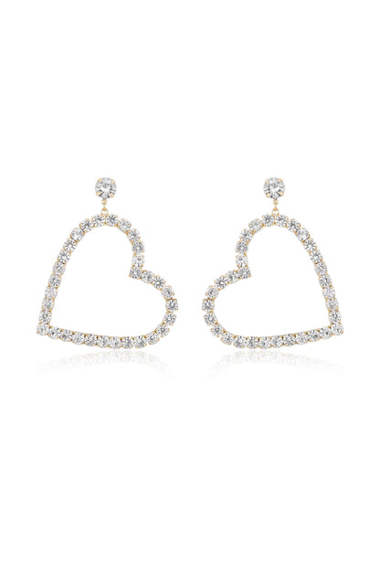 Falling in Crystal Love Dangle Earrings
