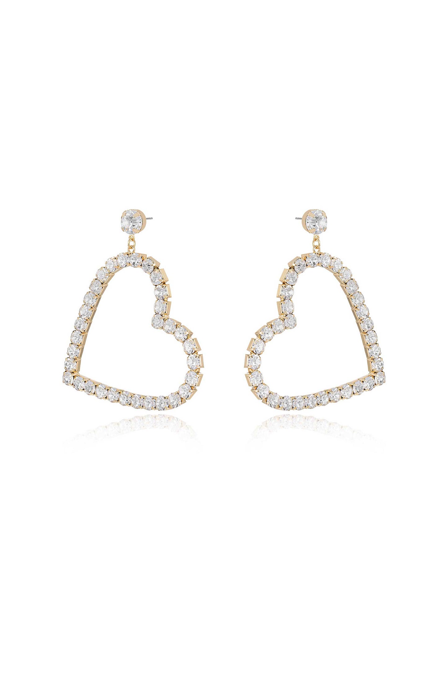 Falling in Crystal Love Dangle Earrings side