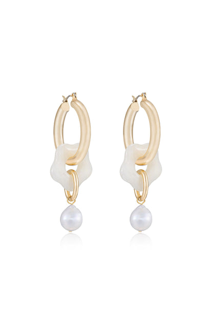 Daisy Loop 18k Gold Plated Earrings side