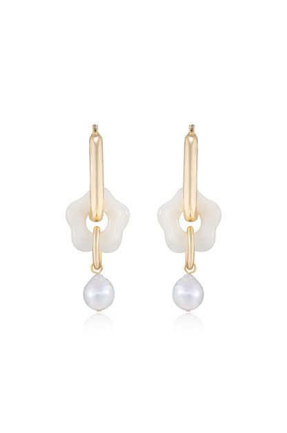 Daisy Loop 18k Gold Plated Earrings front