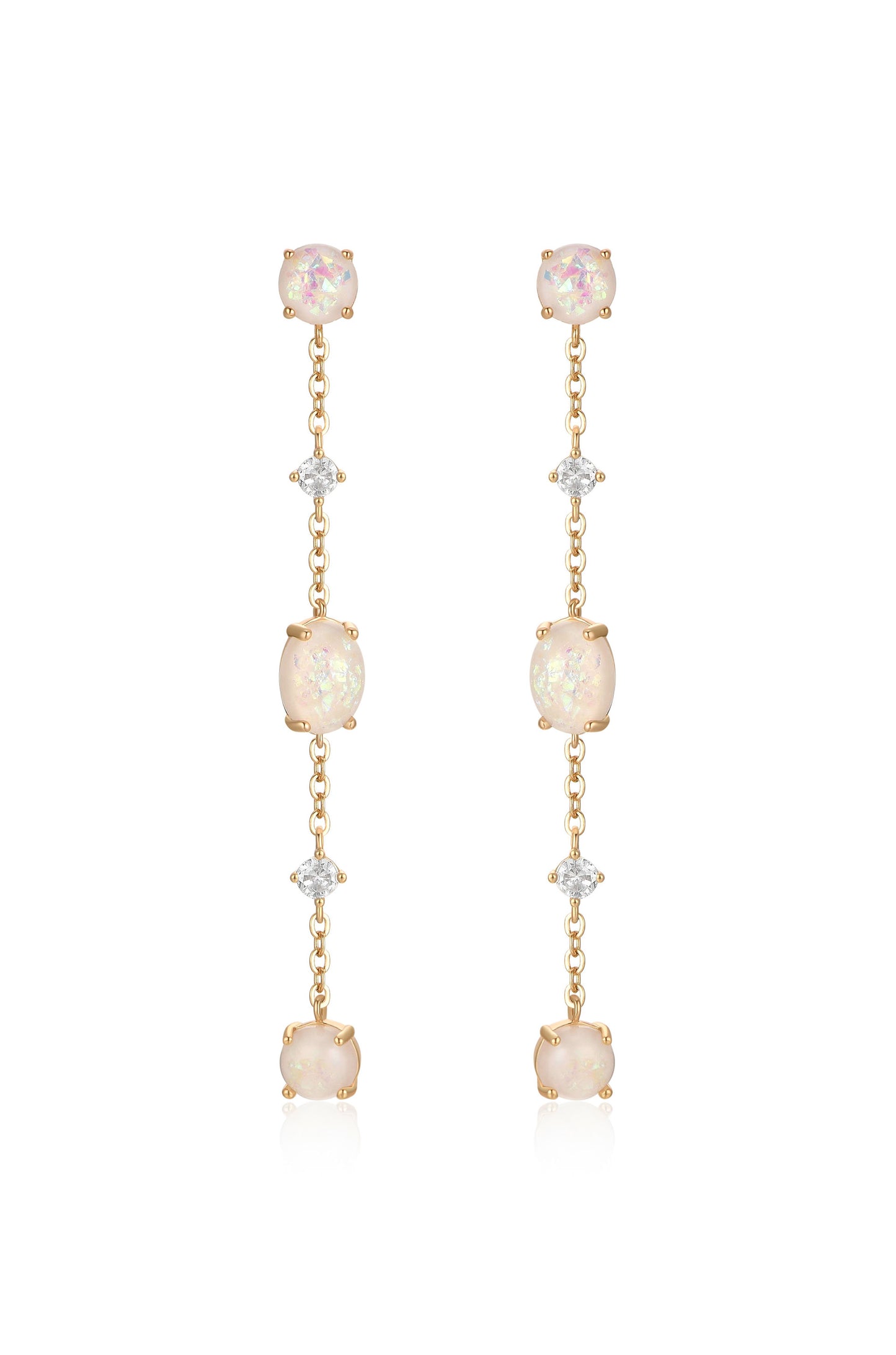 Elegant Opal Sway Dangle Earrings