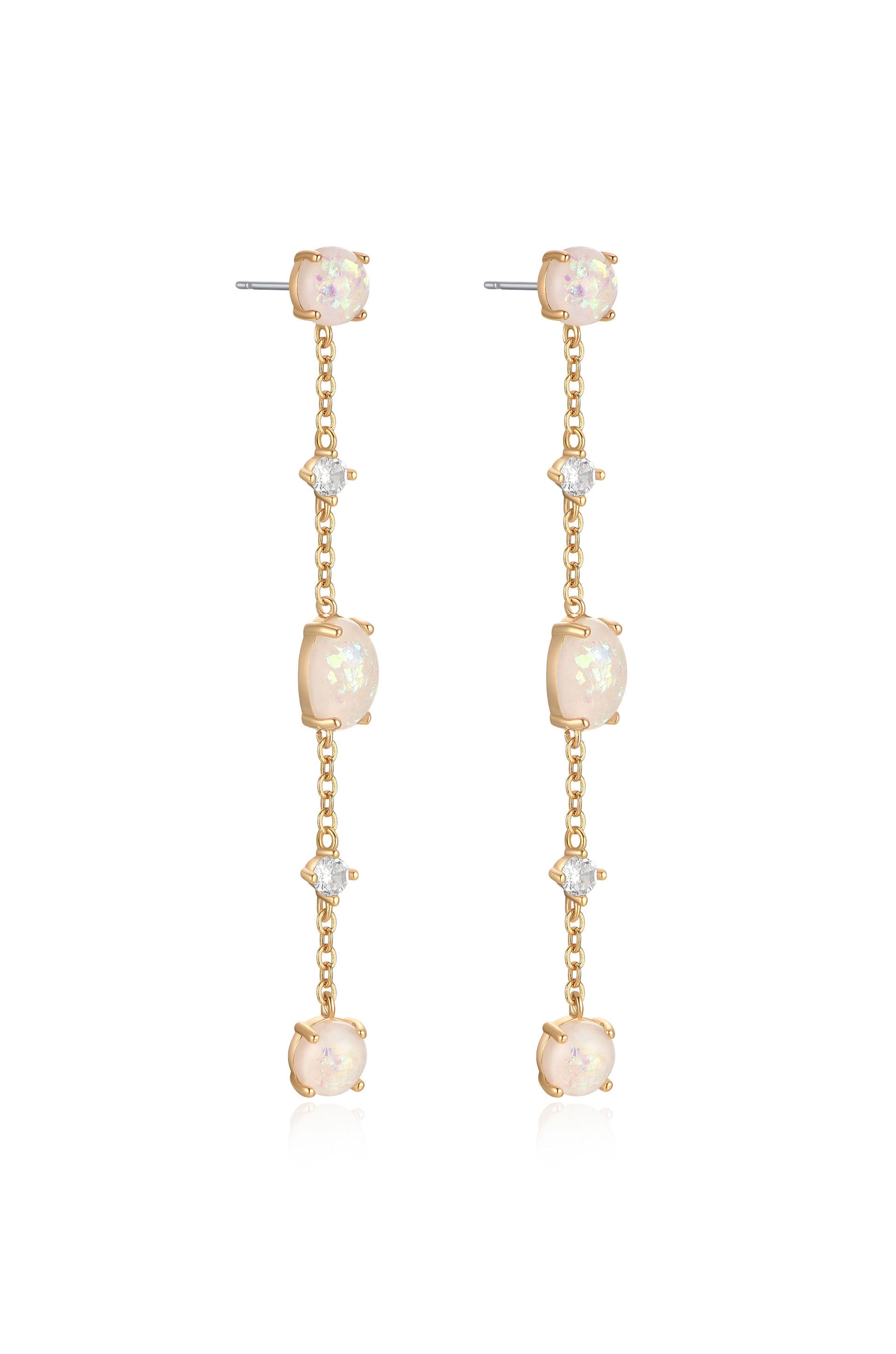 Elegant Opal Sway Dangle Earrings side