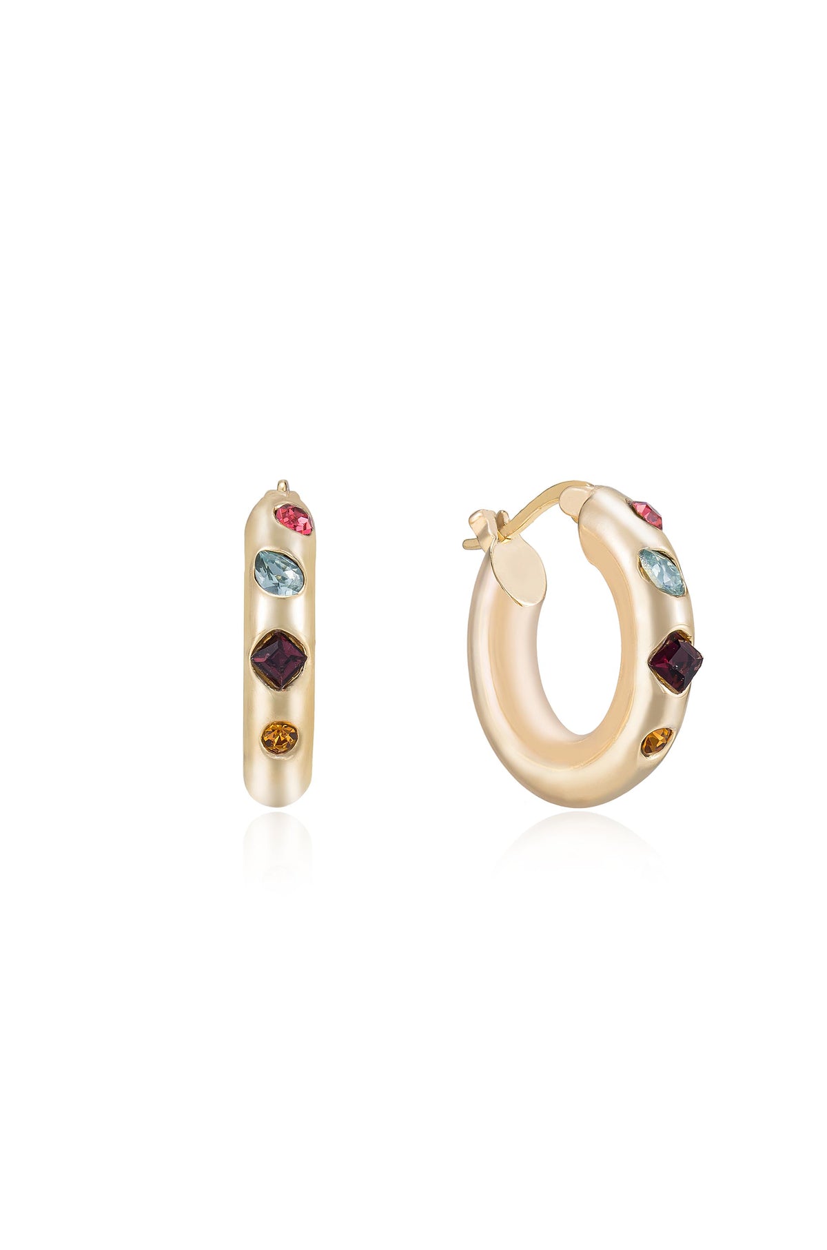 Lively Crystal Hoop Earrings