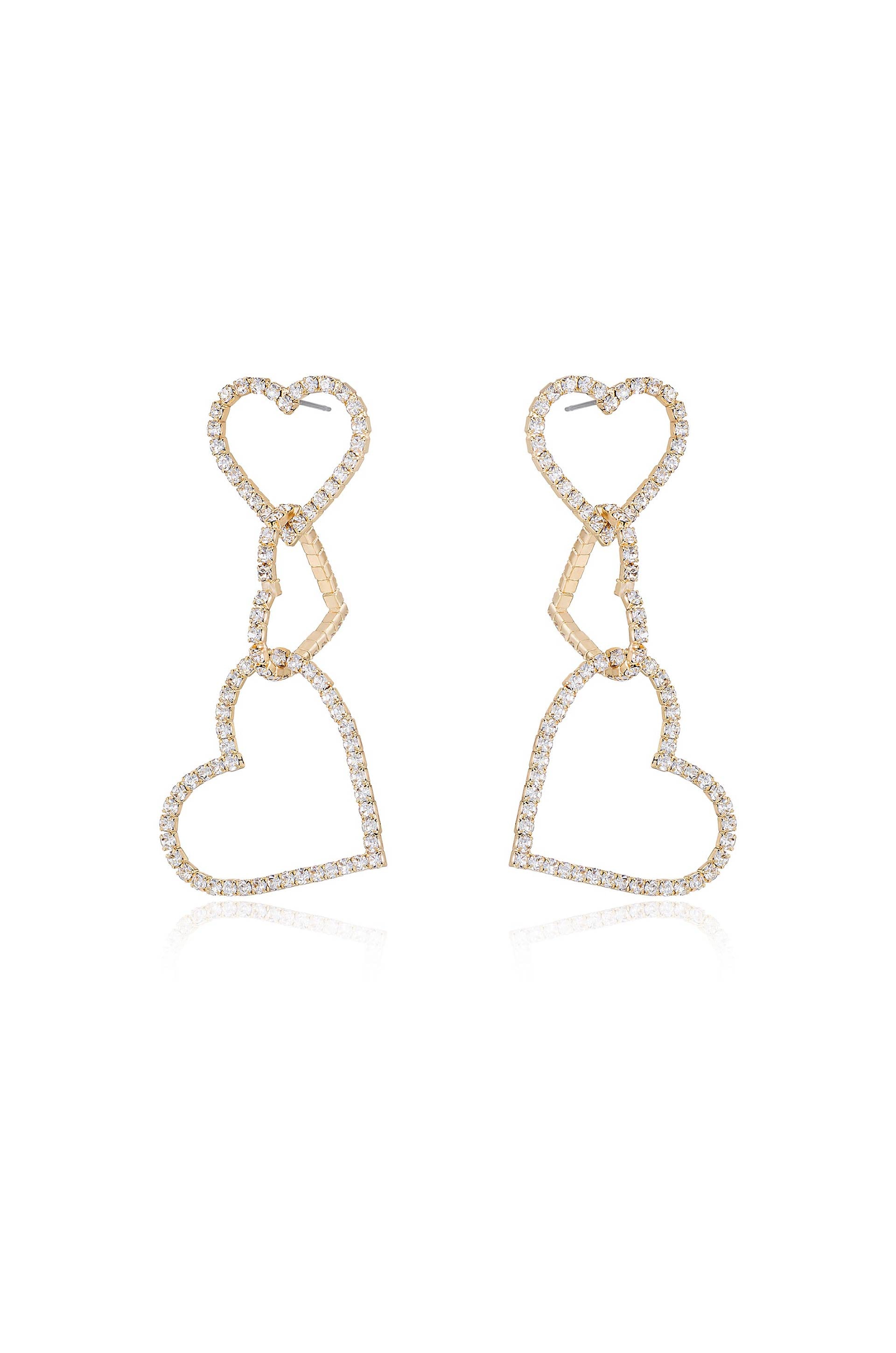 Heart On Sleeve 18k Gold Plated Crystal Earrings
