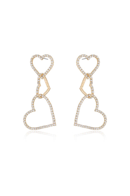 Heart On Sleeve 18k Gold Plated Crystal Earrings