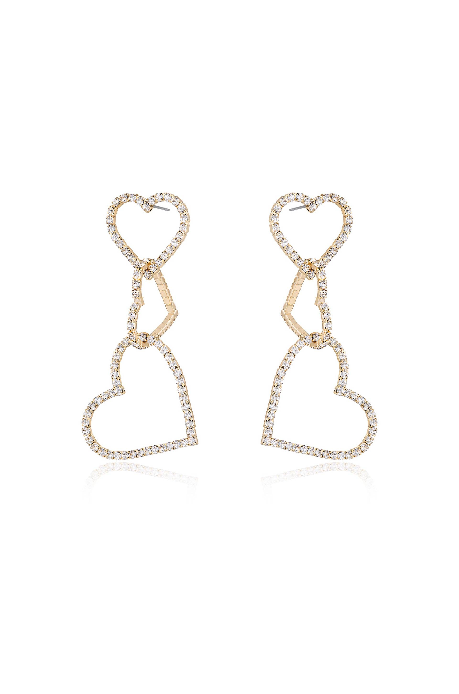 Heart On Sleeve 18k Gold Plated Crystal Earrings