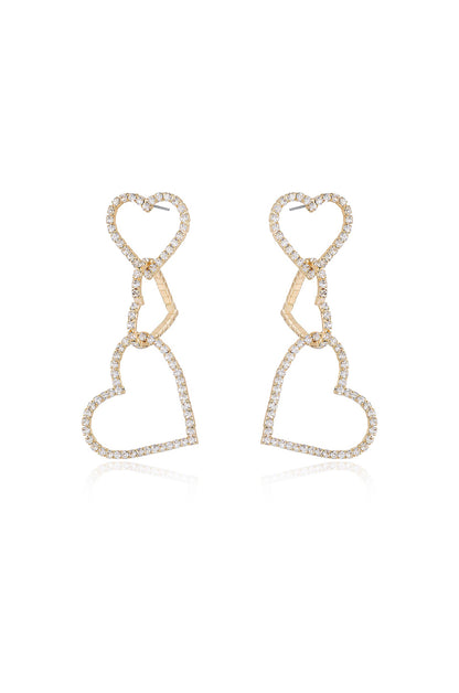 Heart On Sleeve 18k Gold Plated Crystal Earrings