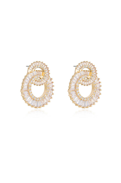 Rotating Circles 18k Gold Plated Crystal Earrings side