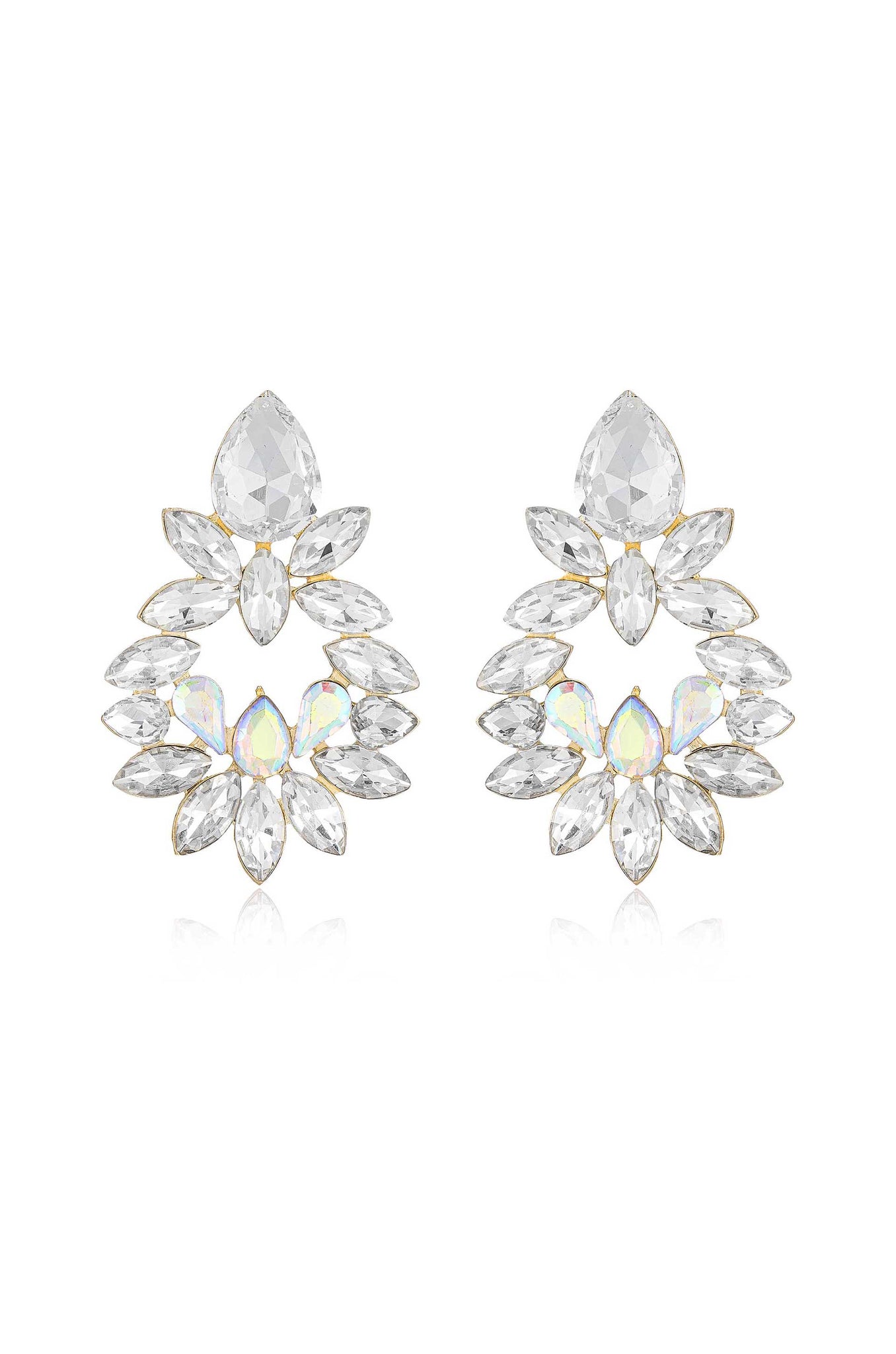 Floral Crest 18k Gold Plated Earrings