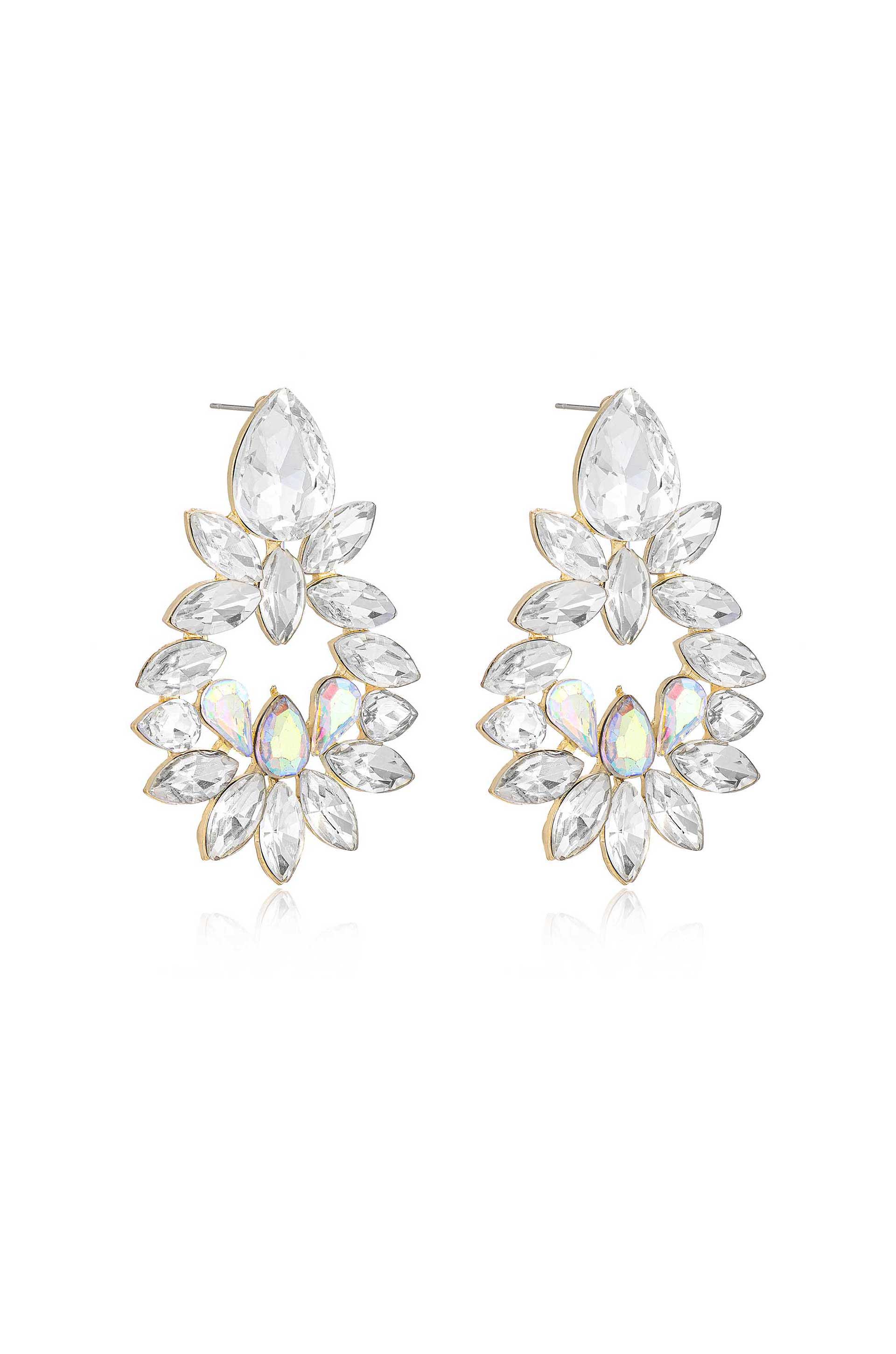 Floral Crest 18k Gold Plated Earrings side